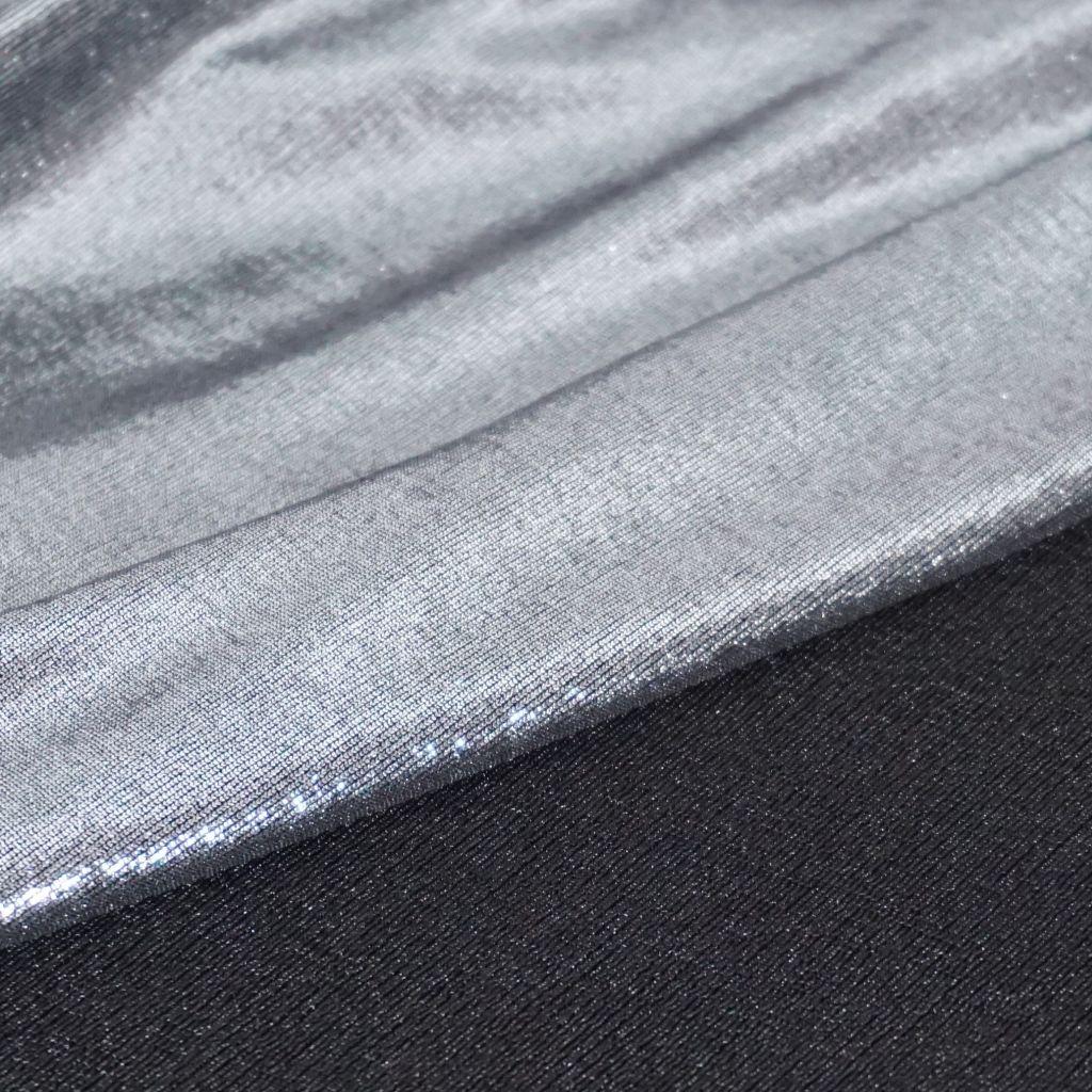 Metallic Glitzerstoff Disco silber